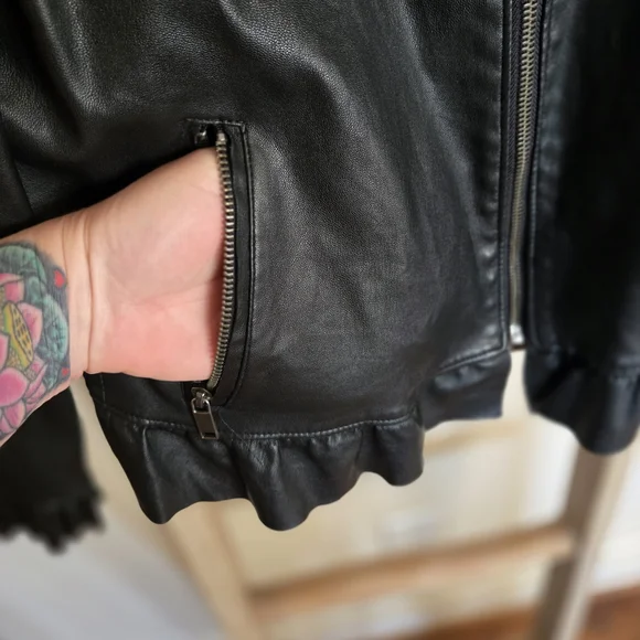 Black Faux Leather Jacket - Picture 6 of 6